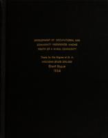 Development of occupational and community preferences among youth of a rural community