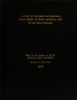 A study of the basic mathematical skills needed to teach industrial arts in the public schools