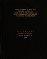 Decision making of army post provost marshals : the conflict between expertise and local command policy in matters of criminal investigation