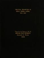 Political transition in rural Sierra Leone, 1951-1961