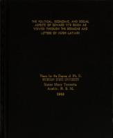 The political, economic, and social aspects of Edwards VI's reign as viewed through the sermons and letters of Hugh Latimer