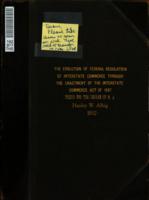 The evolution of federal regulation of interstate commerce through the enactment of the Interstate Commerce Act of 1887