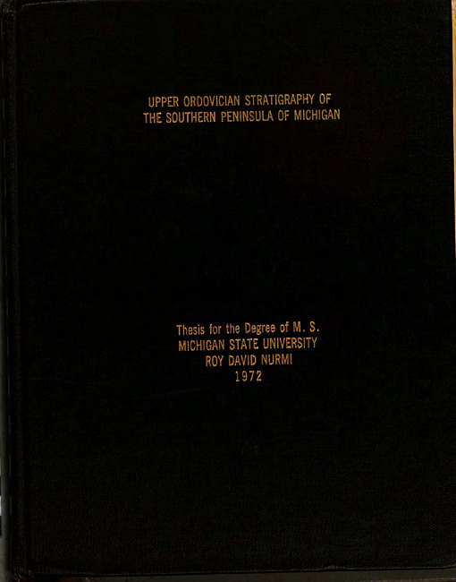 Upper Ordovician stratigraphy of the Southern Peninsula of Michigan