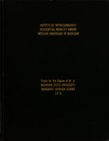 Aspects of intracommunity residential mobility among Mexican Americans in Michigan