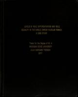 Levels of role differentiation and role equality in the single career nuclear family : a case study