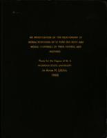 An investigation of the relationship of moral responses of 12 year old boys and moral responses of their fathers and mothers