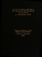 Activity of certain enzymes in the forelimb of the developing chick embryo : a histochemical study