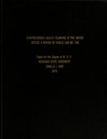 Comprehensive health planning in the United States : a review of public law 89-749