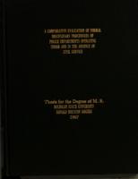 A comparative evaluation of formal disciplinary procedures of police departments operating under and in the absence of civil service