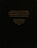 An investigation of the electrophoretic patterns of fish serum and plasma proteins, with special reference to the influence of a diurnal oxygen pulse on serum proteins