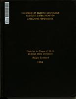 The effects of selected continuous auditory distractions on lipreading performance