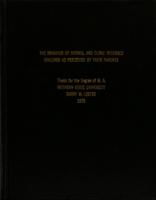 The behavior of normal and clinic referred children as perceived by their parents