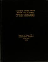 The effect of different hypnotic induction styles on hypnotic susceptibility of right-movers, left-movers and bidirectionals