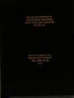 Analysis and comparison of the experiences surrounding United States sugar legislation, 1965 and 1971