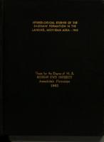 Hydrological studies of the Saginaw formation in the Lansing, Michigan, area - 1962