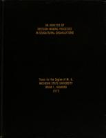 An analysis of decision making processes in educational organizations