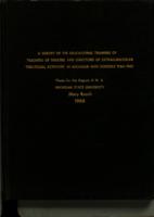 A survey of the educational training of teachers of theatre and directors of extracurricular theatrical activities in Michigan high schools 1964-1965