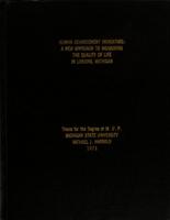 Human advancement indicators : a new approach to measuring the quality of life in Lansing, Michigan