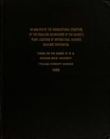 An analysis of the organizational structure of the packaging departments of ten domestic plant locations of International Business Machines Corporation