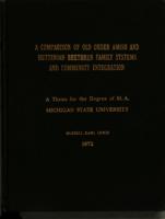 A comparison of Old Order Amish and Hutterian family systems and community integration