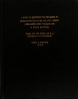 A study to determine the influence of selected factors upon the East Lansing high school girls participation in sports activities