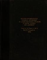 Relation of participation in school government by junior high school students to social control & leadership