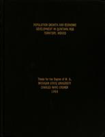 Population growth and economic development in Quintana Roo Territory, Mexico