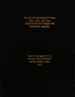 The relative efficiencies of visual, audio-visual, and aural presentations for transmitting commercial messages