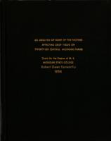 An analysis of some of the factors affecting crop yields on twenty-six central Michigan farms