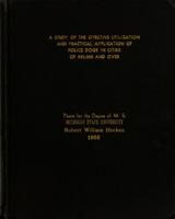 A study of the effective utilization and practical application of police dogs in cities of 25,000 and over