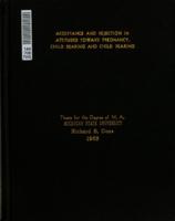 Acceptance and rejection in attitudes toward pregnancy, child bearing and child rearing