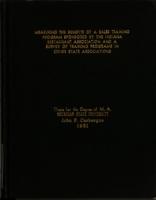 Measuring the benefits of a sales training program sponsored by the Indiana restaurant association and a survey of training programs in other state associations