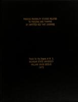 Process feasibility studies related to freezing and thawing of unpitted red tart cherries