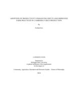 Adoption of productivity-enhancing inputs and improved farm practices in Cambodia's rice production