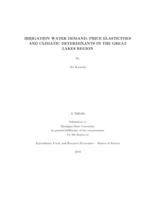 Irrigation water demand : price elasticities and climatic determinants in the Great Lakes region