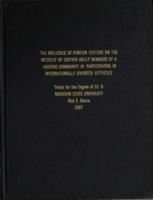 The influence of foreign visitors on the interest of certain adult members of a hosting community in participating in internationally oriented activities