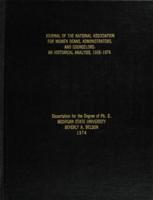 Journal of the National Association for Women Deans, Administrators, and Counselors : an historical analysis, 1938-1974