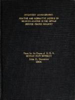 Inventory management : positive and normative models of decision-making in the metals service center industry