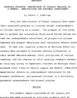 Superior students' perceptions of college teaching as a career : implications for academic recruitment