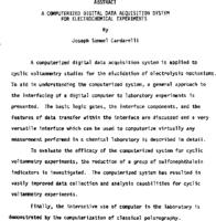 A computerized digital data acquisition system for electrochemical experiments