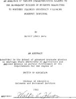 An analysis of various characteristics related to the subsequent success of students readmitted to Northern Illinois University following academic dismissal