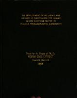 The development of an assay and method of purification for human blood clotting factor XI (plasma thromboplastin antecedent)