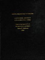 Hospital organization in trasition : a sociological analysis of interlocking social systems