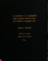 An investigation of the relationships among aggressive behavior, reading, and dogmatism in delinquent boys