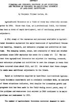 Financial and personnel resources in and recruiting and training of personnnel in agricultural economics at land-grant institutions