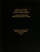 A. Effect of interatomic interactions on the zero-bandwidth Hubbard Hamiltonian ; B. Theory of superexchange interactions in magnetic insulatiors