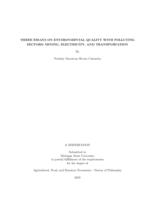 Three essays on environmental quality with polluting sectors : mining, electricity, and transportation