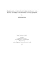 Celebridades, poder y afectividad en Espana (1939-2015 : mujeres Espanolas como representacion de la nacion = Celebrities, power and affect in Spain (1939-2015) : Spanish women as embodiment of the nation