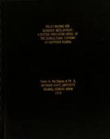 Policy making for economic development : a system simulation model of the agricultural economy of southern Nigeria