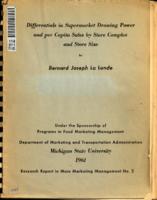 Differentials in supermarket drawing power and per capita sales by store complex and store size
